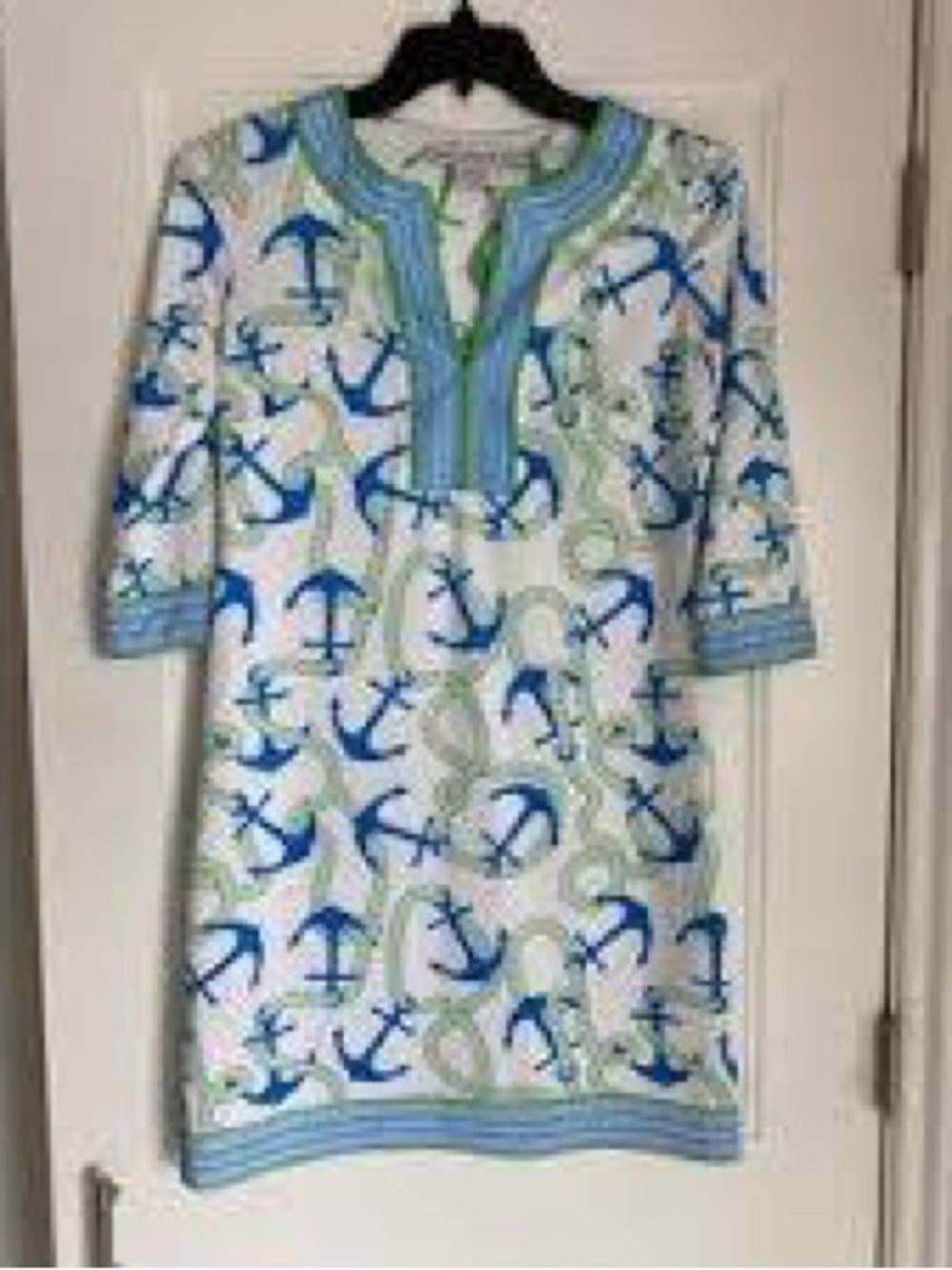 Gretchen Scott Designs Nautical Anchor Print Tunic Dress - Size S